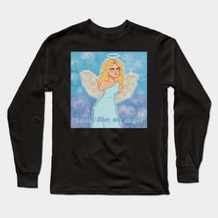 "looks like an angel" statue illustration portrait aesthetic Long Sleeve T-Shirt